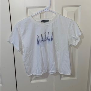 “Dazed” White Crop Shirt